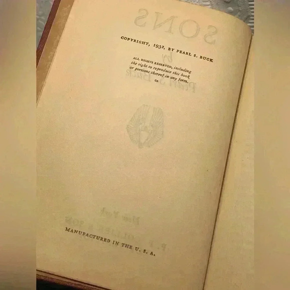 Pearl  S. Buck Lot Of 2 Collier 1930s Vintage Hardcover Sons & The Mother Books - Picture 10 of 11
